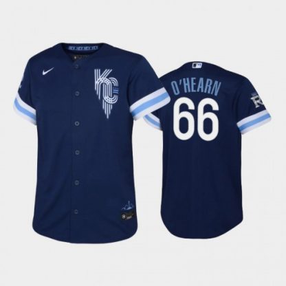 Kansas City Kansas City Royals #66 Ryan O'Hearn Youth Replica 2022 City Connect Navy Jersey