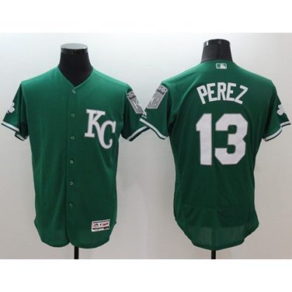 Kansas City Royals #13 Salvador Perez Green Celtic Flexbase Authentic Collection Stitched MLB Jersey