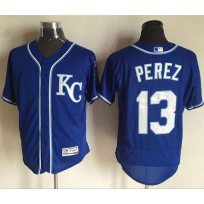 Kansas City Royals #13 Salvador Perez Royal Blue Flexbase Authentic Collection Stitched MLB Jersey