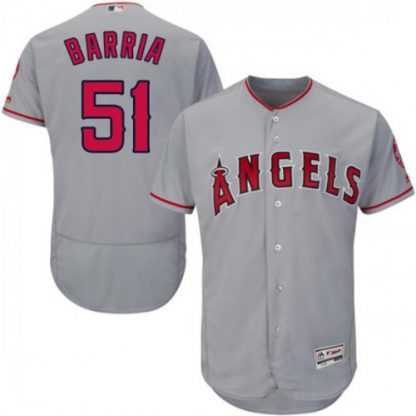 Los Angeles Angels of Anaheim #51 Jaime Barria Grey Flexbase Authentic Collection Stitched MLB Jersey