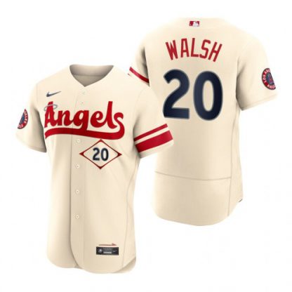 Los Angeles Los Angeles Angels #20 Jared Walsh Cream Men's MLB Nike Authentic 2022 City Connect Jersey