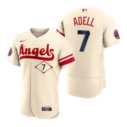 Los Angeles Los Angeles Angels #7 Jo Adell Cream Men's MLB Nike Authentic 2022 City Connect Jersey