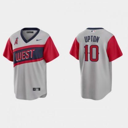 Los Angeles Los Angeles Angels #10 Justin Upton Men's Nike Gray 2021 Little League Classic Game MLB Jersey