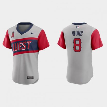 Los Angeles Los Angeles Angels #8 Kean Wong Men's Nike Gray 2021 Little League Classic Authentic MLB Jersey