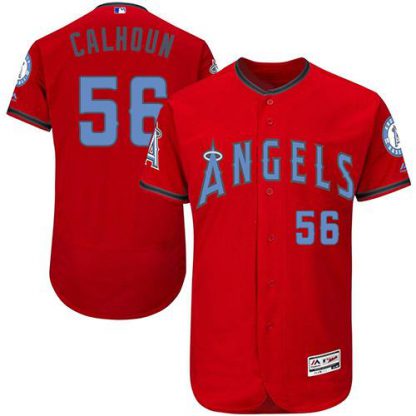 Los Angeles Angels of Anaheim #56 Kole Calhoun Red Flexbase Authentic Collection Father's Day Stitched MLB Jersey