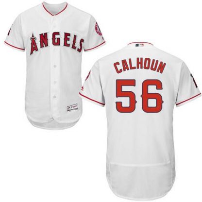 Los Angeles Angels of Anaheim #56 Kole Calhoun White Flexbase Authentic Collection Stitched MLB Jersey