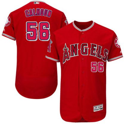 Los Angeles Angels of Anaheim #56 Kole Calhoun Red Flexbase Authentic Collection Stitched MLB Jersey