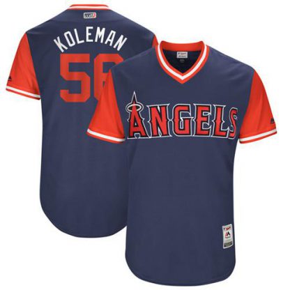 Los Angeles Angels of Anaheim #56 Kole Calhoun Navy "Koleman" Players Weekend Authentic Stitched MLB Jersey