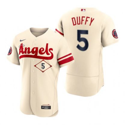 Los Angeles Los Angeles Angels #5 Matt Duffy Cream Men's MLB Nike Authentic 2022 City Connect Jersey