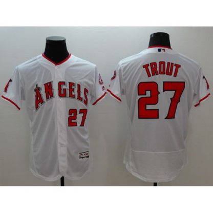 Los Angeles Angels of Anaheim #27 Mike Trout White Flexbase Authentic Collection Stitched MLB Jersey