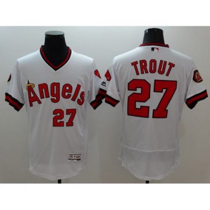 Los Angeles Angels of Anaheim #27 Mike Trout White Flexbase Authentic Collection Cooperstown Stitched MLB Jersey