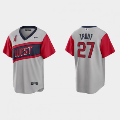 Los Angeles Los Angeles Angels #27 Mike Trout Men's Nike Gray 2021 Little League Classic Game MLB Jersey