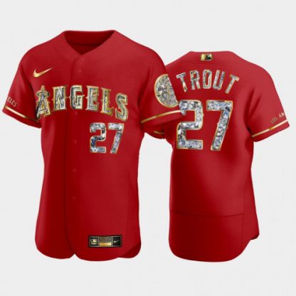 Los Angeles Los Angeles Angels #27 Mike Trout Men's Nike Diamond Edition MLB Jersey - Red