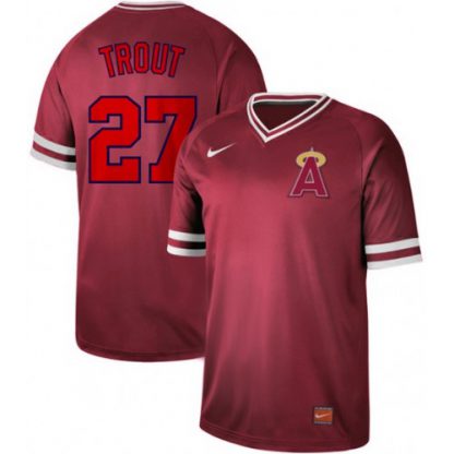 Nike Los Angeles Angels of Anaheim #27 Mike Trout Red Authentic Cooperstown Collection Stitched MLB Jersey