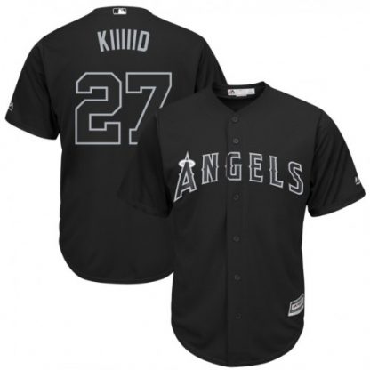 Los Angeles Angels of Anaheim #27 Mike Trout Black "Kiiiiid" Players Weekend Cool Base Stitched MLB Jersey