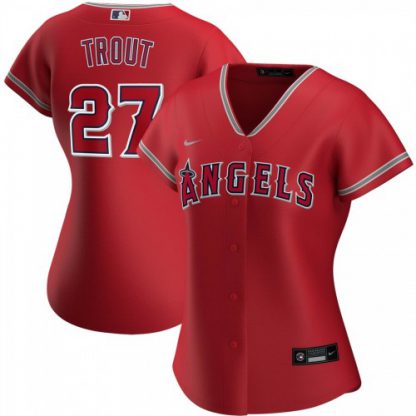 Los Angeles Los Angeles Angels #27 Mike Trout Nike Women's Alternate 2020 MLB Player Jersey Red