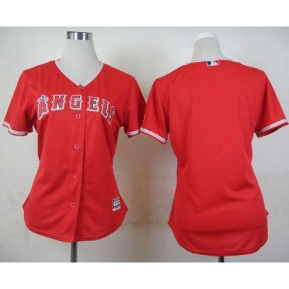 Los Angeles Angels Blank Red Alternate Women's Stitched MLB Jersey