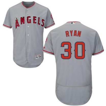 Los Angeles Angels of Anaheim #30 Nolan Ryan Grey Flexbase Authentic Collection Stitched MLB Jersey