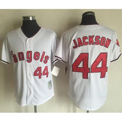 Mitchell and Ness Los Angeles Angels of Anaheim #44 Reggie Jackson White Stitched MLB Jersey