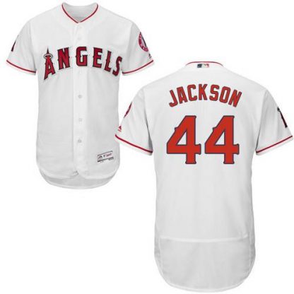 Los Angeles Angels of Anaheim #44 Reggie Jackson White Flexbase Authentic Collection Stitched MLB Jersey