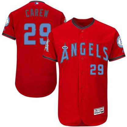 Los Angeles Angels of Anaheim #29 Rod Carew Red Flexbase Authentic Collection Father's Day Stitched MLB Jersey