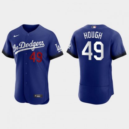 Los Angeles Los Angeles Dodgers #49 Charlie Hough Nike Men's 2021 City Connect Authentic MLB Jersey Royal
