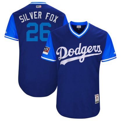 Los Angeles Dodgers #26 Chase Utley Royal "Silver Fox" Players Weekend Authentic Stitched MLB Jersey