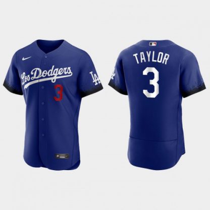 Los Angeles Los Angeles Dodgers #3 Chris Taylor Nike Men's 2021 City Connect Authentic MLB Jersey Royal