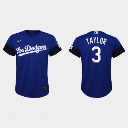Los Angeles Los Angeles Dodgers #3 Chris Taylor Nike Youth 2021 City Connect MLB Jersey Royal