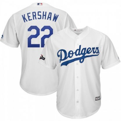 Los Angeles Los Angeles Dodgers #22 Clayton Kershaw Majestic 2019 Postseason Home Official Cool Base Player Jersey White