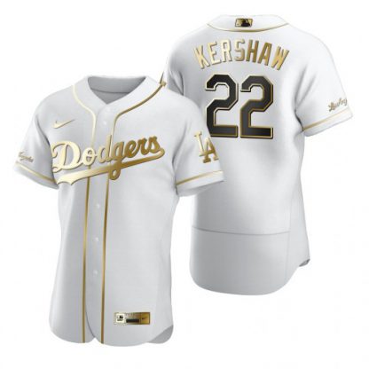 Los Angeles Los Angeles Dodgers #22 Clayton Kershaw White Nike Men's Authentic Golden Edition MLB Jersey