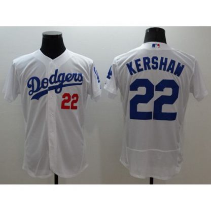 Los Angeles Dodgers #22 Clayton Kershaw White Flexbase Authentic Collection Stitched MLB Jersey