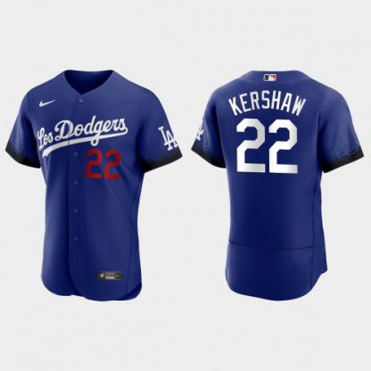 Los Angeles Los Angeles Dodgers #22 Clayton Kershaw Nike Men's 2021 City Connect Authentic MLB Jersey Royal