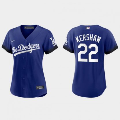 Los Angeles Los Angeles Dodgers #22 Clayton Kershaw Nike Women's 2021 City Connect MLB Jersey Royal