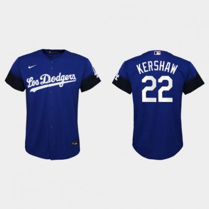Los Angeles Los Angeles Dodgers #22 Clayton Kershaw Nike Youth 2021 City Connect MLB Jersey Royal