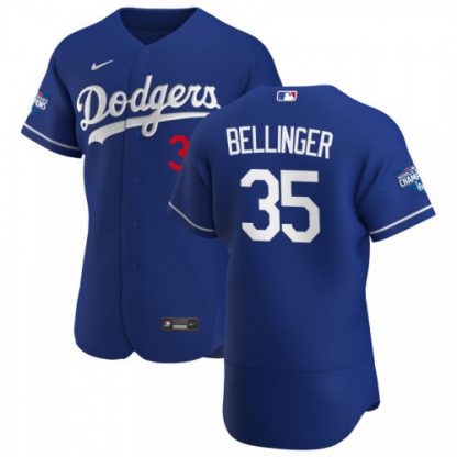 Los Angeles Los Angeles Dodgers #35 Cody Bellinger Men's Nike Royal Alternate 2020 World Series Champions Authentic Player MLB Jersey