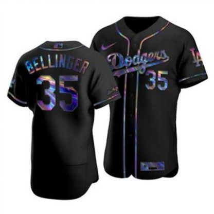 Los Angeles Los Angeles Dodgers #35 Cody Bellinger Men's Nike Iridescent Holographic Collection MLB Jersey - Black