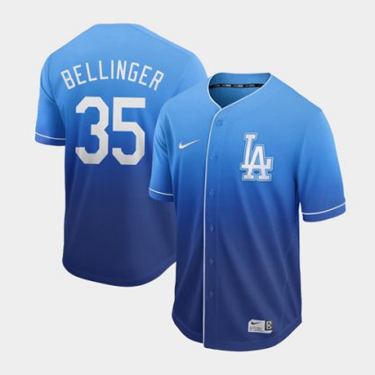 Nike Los Angeles Dodgers #35 Cody Bellinger Royal Fade Authentic Stitched MLB Jersey
