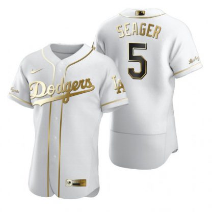 Los Angeles Los Angeles Dodgers #5 Corey Seager White Nike Men's Authentic Golden Edition MLB Jersey