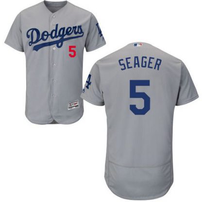 Los Angeles Dodgers #5 Corey Seager Grey Flexbase Authentic Collection Stitched MLB Jersey
