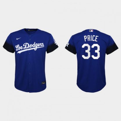 Los Angeles Los Angeles Dodgers #33 David Price Nike Youth 2021 City Connect MLB Jersey Royal