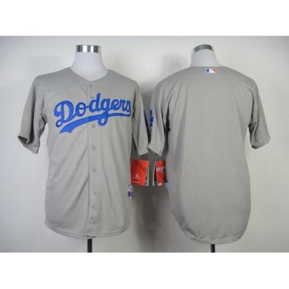 Los Angeles Dodgers Blank Grey w/50th Anniversary Dodger Stadium Patch Stitched MLB Jersey
