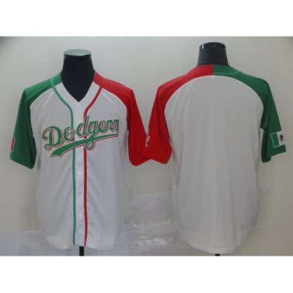 Los Angeles Dodgers Blank White Red/Green Split Cool Base Stitched MLB Jersey