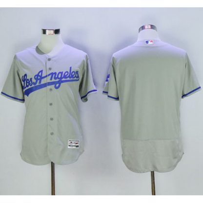 Los Angeles Dodgers Blank Grey Flexbase Authentic Collection Road Stitched MLB Jersey