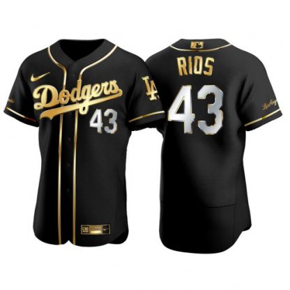 Los Angeles Los Angeles Dodgers #43 Edwin Rios Men's Nike Authentic 2021 Gold Program MLB Jersey Black