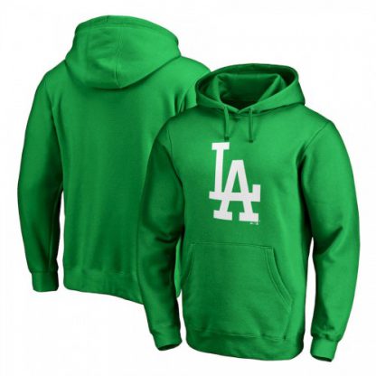 Los Angeles Los Angeles Dodgers Majestic St. Patrick's Day White Logo Pullover Hoodie Kelly Green