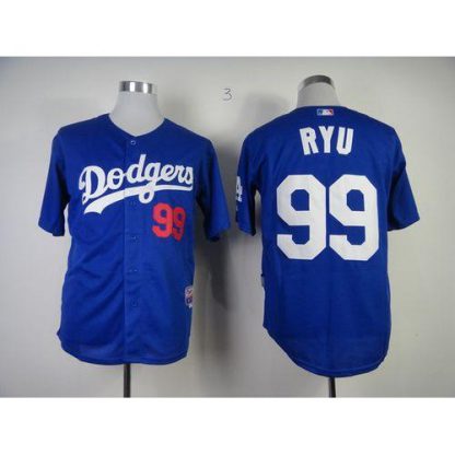 Los Angeles Dodgers #99 Hyun-Jin Ryu Light Blue Cool Base Stitched MLB Jersey
