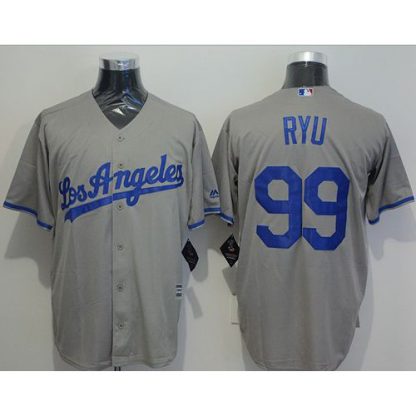 Los Angeles Dodgers #99 Hyun-Jin Ryu Grey New Cool Base Stitched MLB Jersey