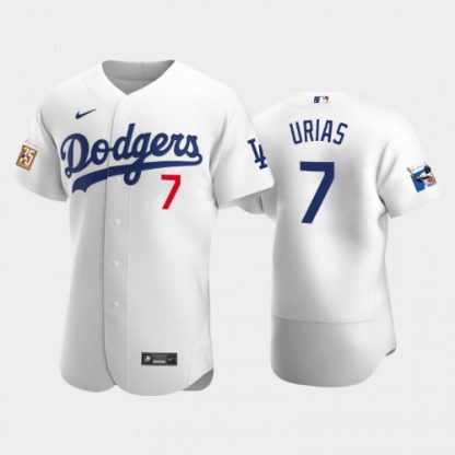Los Angeles Los Angeles Dodgers #7 Julio Urias Men's Nike Jackie Robinson 75th Anniversary Authentic MLB Jersey - White