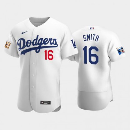 Los Angeles Los Angeles Dodgers #16 Will Smith Men's Nike Jackie Robinson 75th Anniversary Authentic MLB Jersey - White